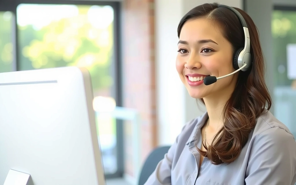 Customer support representative working